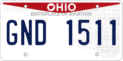 OH license plate GND1511