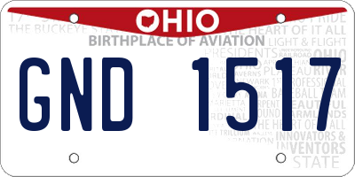 OH license plate GND1517