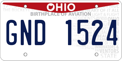 OH license plate GND1524
