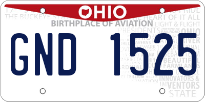 OH license plate GND1525