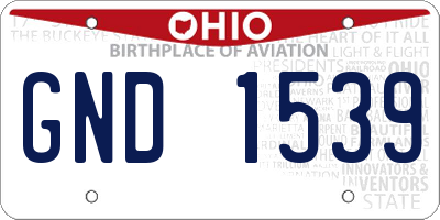 OH license plate GND1539