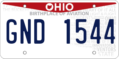 OH license plate GND1544