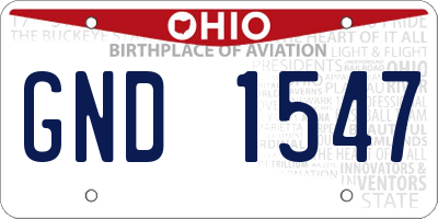 OH license plate GND1547