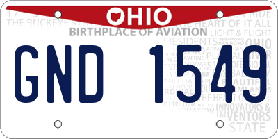 OH license plate GND1549