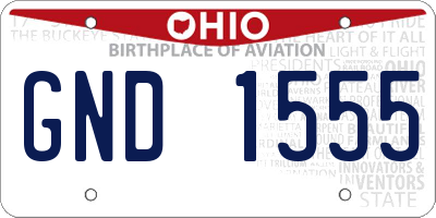 OH license plate GND1555