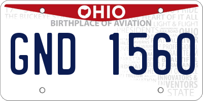 OH license plate GND1560