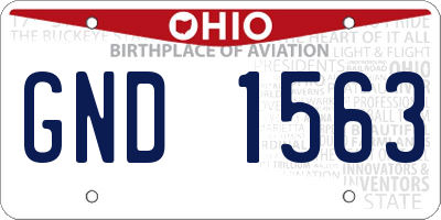 OH license plate GND1563