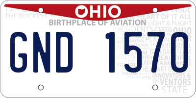 OH license plate GND1570