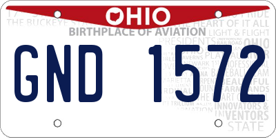 OH license plate GND1572