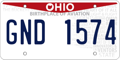 OH license plate GND1574