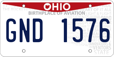 OH license plate GND1576