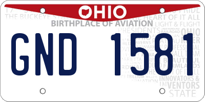 OH license plate GND1581