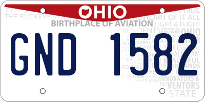 OH license plate GND1582