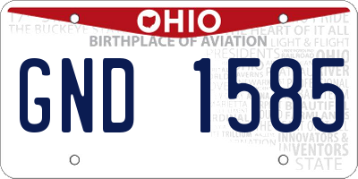 OH license plate GND1585