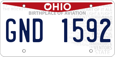 OH license plate GND1592