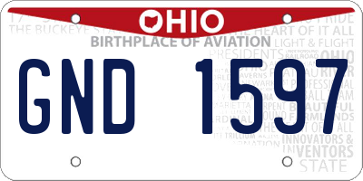 OH license plate GND1597