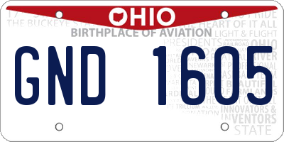 OH license plate GND1605
