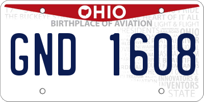 OH license plate GND1608
