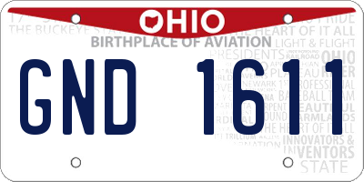 OH license plate GND1611