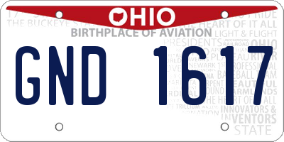 OH license plate GND1617