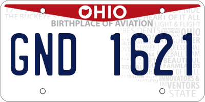 OH license plate GND1621