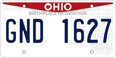 OH license plate GND1627