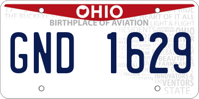 OH license plate GND1629