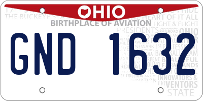 OH license plate GND1632