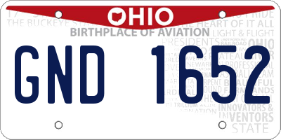 OH license plate GND1652