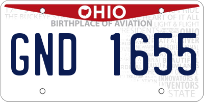 OH license plate GND1655