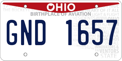 OH license plate GND1657