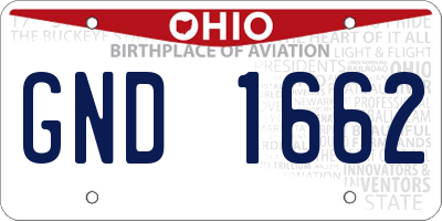 OH license plate GND1662