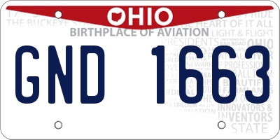 OH license plate GND1663
