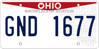 OH license plate GND1677