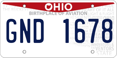 OH license plate GND1678