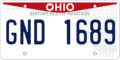 OH license plate GND1689