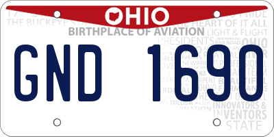 OH license plate GND1690