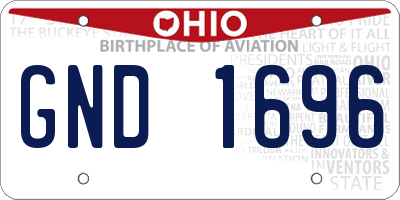 OH license plate GND1696