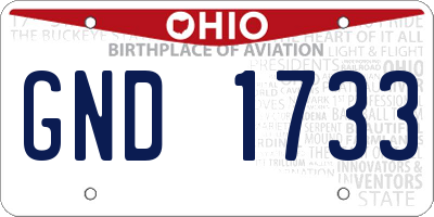 OH license plate GND1733