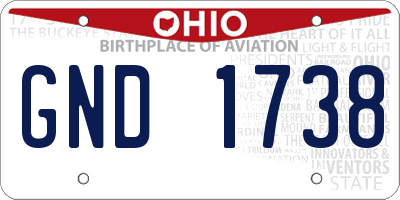 OH license plate GND1738