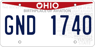 OH license plate GND1740