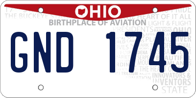 OH license plate GND1745