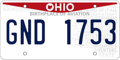 OH license plate GND1753
