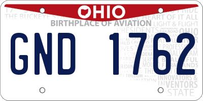 OH license plate GND1762