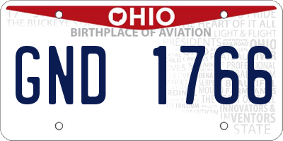 OH license plate GND1766