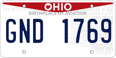 OH license plate GND1769