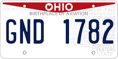 OH license plate GND1782