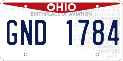 OH license plate GND1784