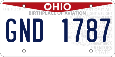 OH license plate GND1787