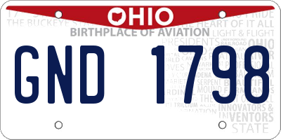 OH license plate GND1798